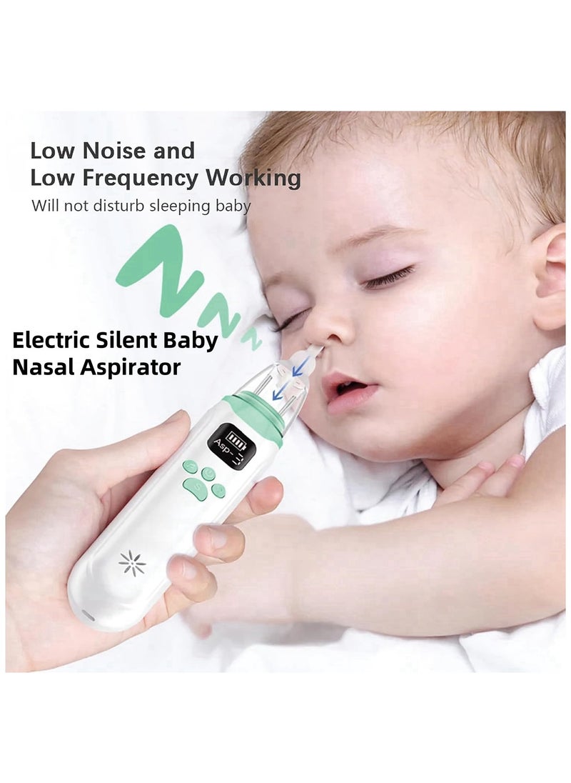 Nasal Aspirator for Baby, Electric Nose Suction for Toddler, Baby Nose Sucker with 3 Silicone Tips, Pause & Music & Light Soothing Function，Automatic Nose Cleaner，Portable Baby Nose Aspirator