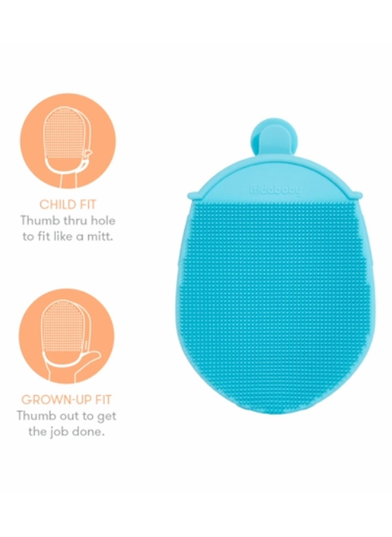 DermaFrida Silicone Bath Mitt | Quick-Dry, Soft Bristles | Suction Cup for Easy Storage | Perfect for Kids & Adults | Exfoliating & Hygienic | Ideal for Newborns | 10 x 5 x 15 cm