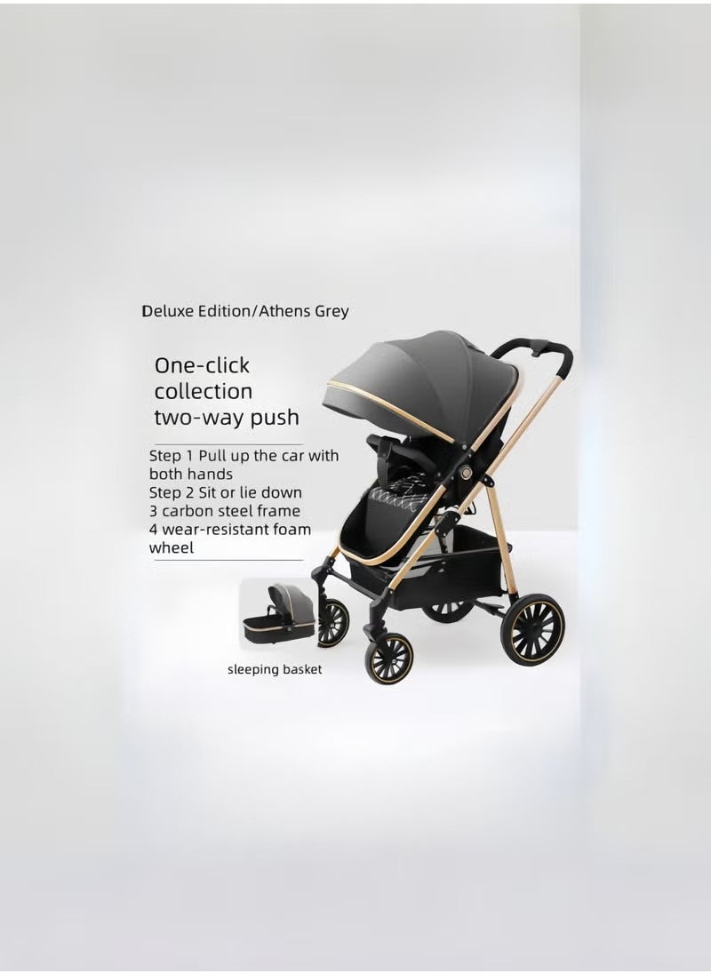 High Landscape Lightweight 3 In 1 Pushchair Stroller Baby And Carseat Luxury Foldable Baby Stroller Pram 3 In 1 With Car Seat