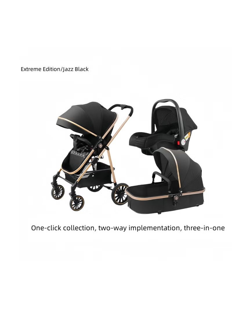 High Landscape Lightweight 3 In 1 Pushchair Stroller Baby And Carseat Luxury Foldable Baby Stroller Pram 3 In 1 With Car Seat