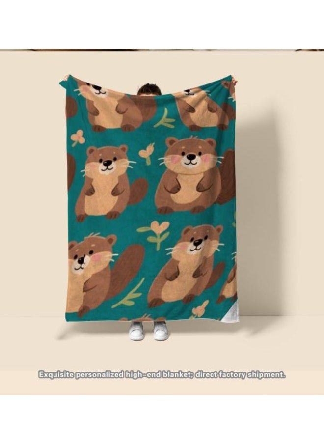 Children's or student cartoon flannel thin blanket (warm and comfortable, suitable for sleep, games) 100cm*150cm