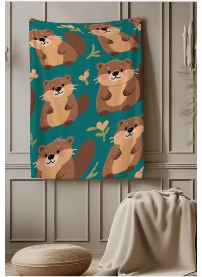 Children's or student cartoon flannel thin blanket (warm and comfortable, suitable for sleep, games) 100cm*150cm