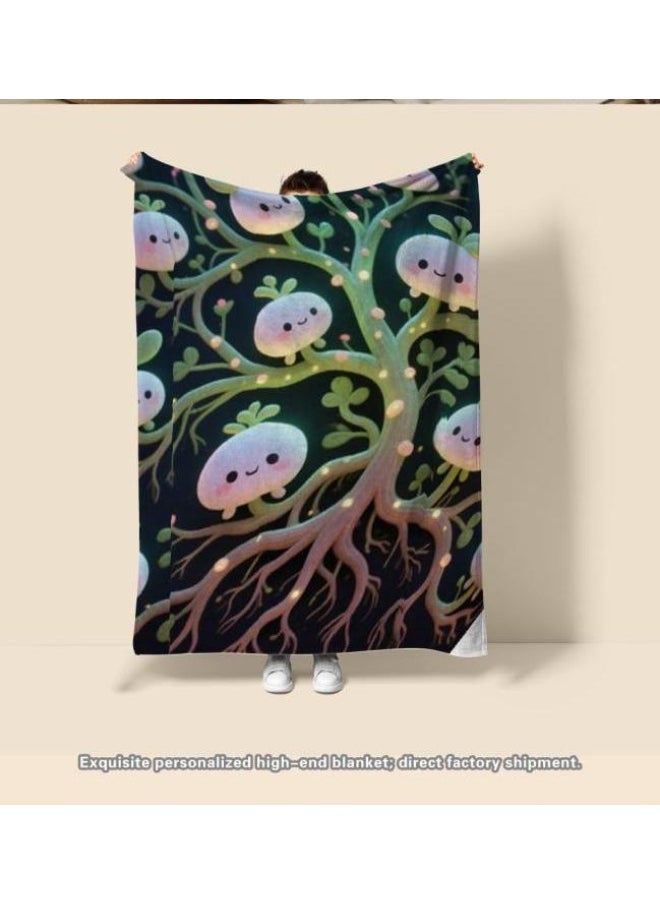 Children's or student cartoon flannel thin blanket (warm and comfortable, suitable for sleep, games) 100cm*150cm - 102