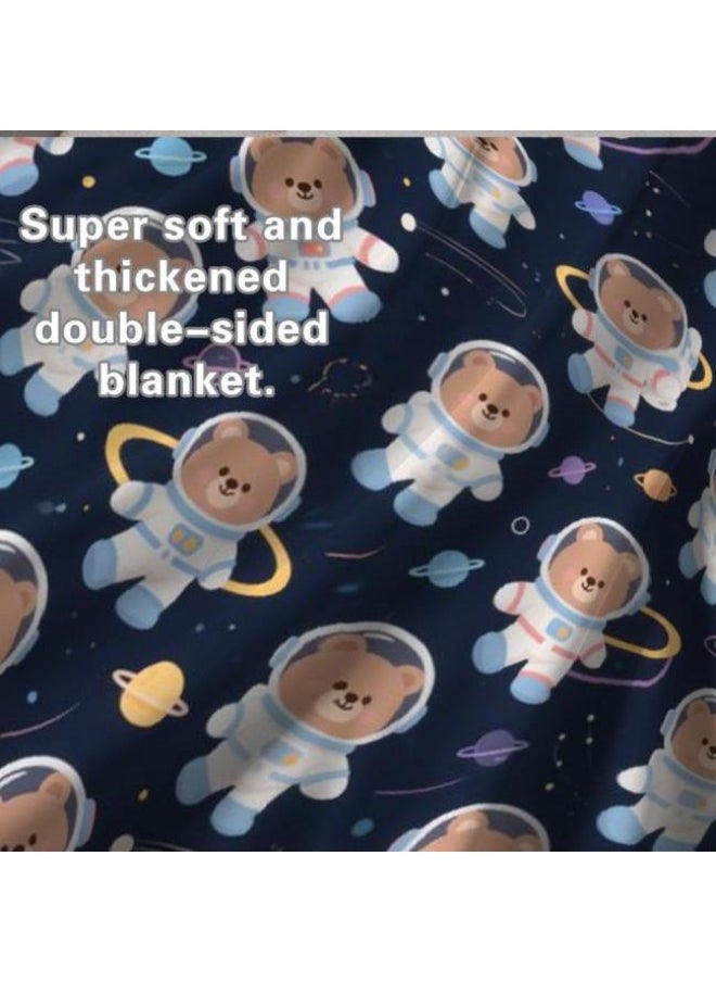 Children's or student cartoon flannel thin blanket (warm and comfortable, suitable for sleep, games) 100cm*150cm - 215