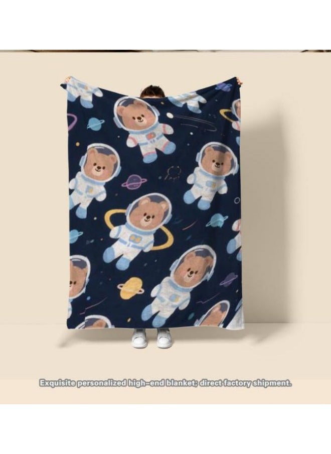 Children's or student cartoon flannel thin blanket (warm and comfortable, suitable for sleep, games) 100cm*150cm - 215