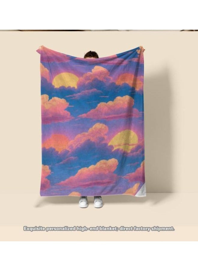 Children's or student cartoon flannel thin blanket (warm and comfortable, suitable for sleep, games) 100cm*150cm