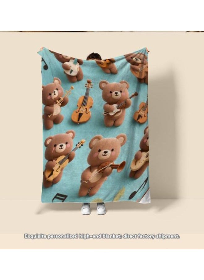 Children's or student cartoon flannel thin blanket (warm and comfortable, suitable for sleep, games) 100cm*150cm