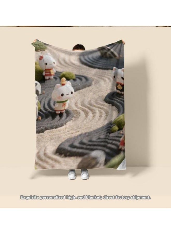 Children's or student cartoon flannel thin blanket (warm and comfortable, suitable for sleep, games) 100cm*150cm - 185