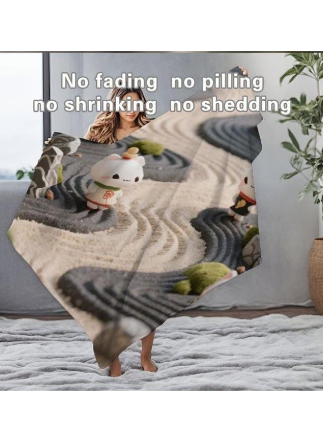 Children's or student cartoon flannel thin blanket (warm and comfortable, suitable for sleep, games) 100cm*150cm - 185