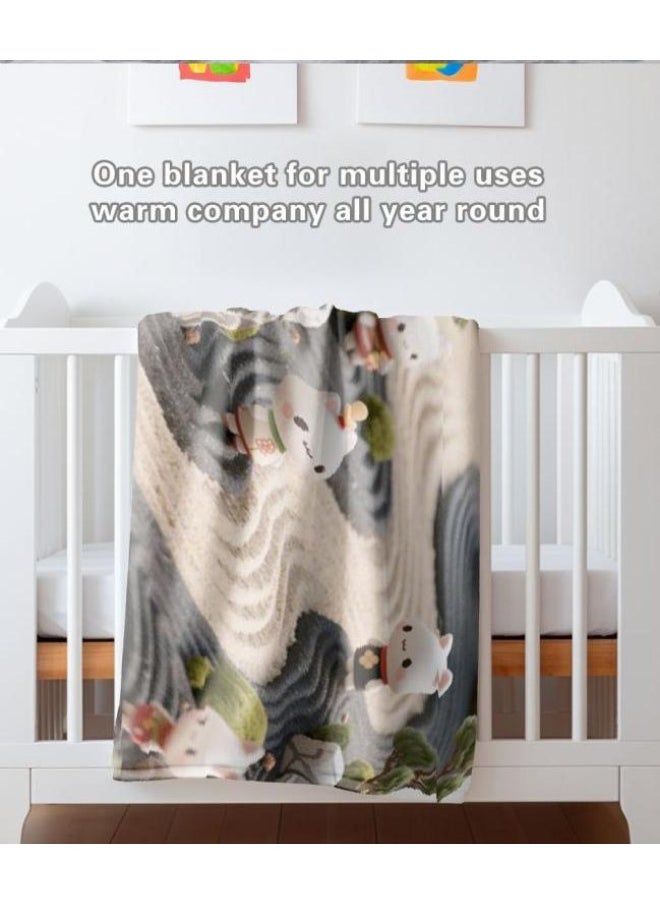 Children's or student cartoon flannel thin blanket (warm and comfortable, suitable for sleep, games) 100cm*150cm - 185
