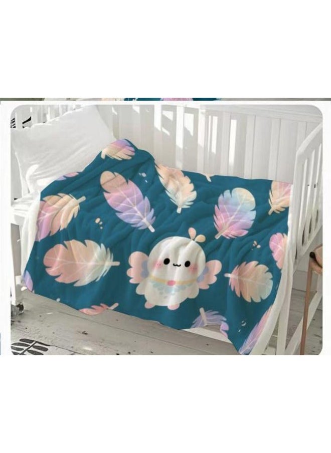 Children's or student cartoon flannel thin blanket (warm and comfortable, suitable for sleep, games) 100cm*150cm