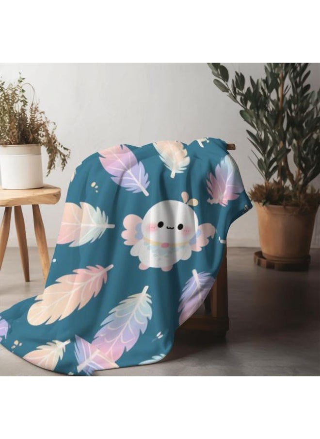 Children's or student cartoon flannel thin blanket (warm and comfortable, suitable for sleep, games) 100cm*150cm