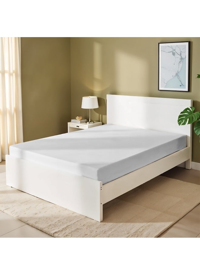 Fitted Bedsheet 180X200+30Cm Breathable Plush White Fabric With Deep Pockets Machine Washable For Optimal Protection