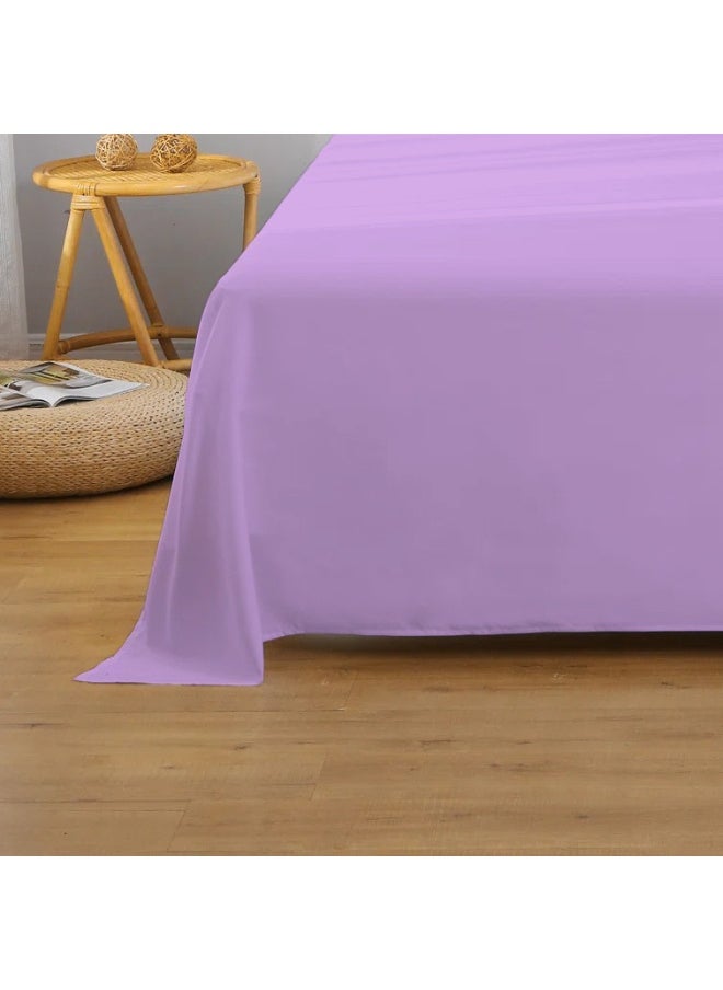 Flat Bedsheet 240X260Cm Plush Light Purple Breathable Machine Washbale Bedsheet Extra Soft Easy Fit Highly Breathable Bedding & Linen Cover
