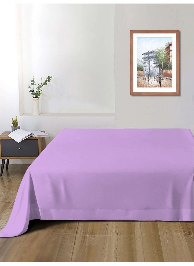 Flat Bedsheet 240X260Cm Plush Light Purple Breathable Machine Washbale Bedsheet Extra Soft Easy Fit Highly Breathable Bedding & Linen Cover
