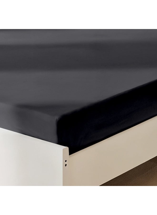 Fitted Bedsheet 180X200+30Cm Breathable Plush Silver Fabric With Deep Pockets Machine Washable For Optimal Protection