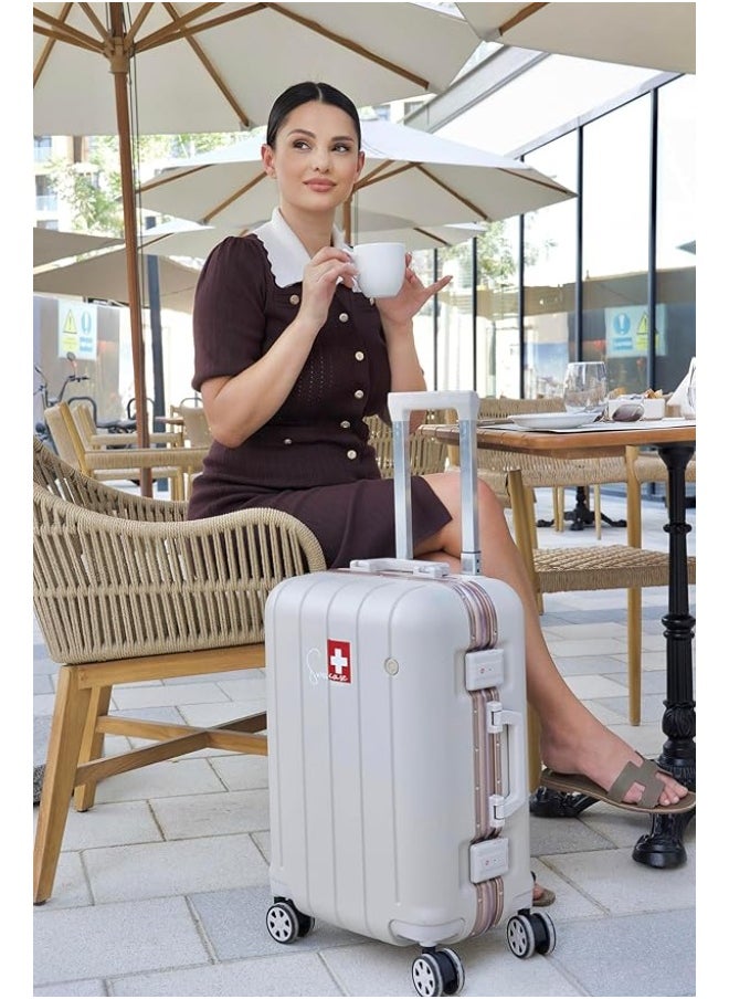 Hardshell Luggage Set, 20 and 24 Inch, Aluminium Frame, Double Spinner Wheels, Lightweight V801 Set, Disert