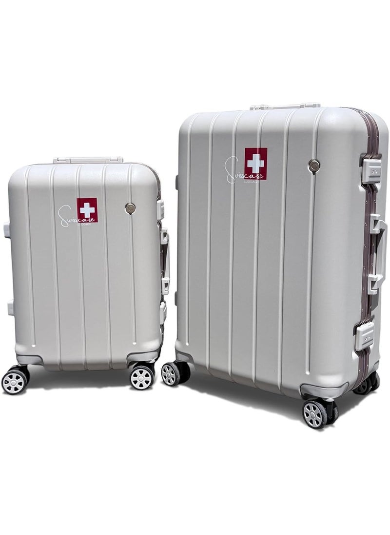Hardshell Luggage Set, 20 and 24 Inch, Aluminium Frame, Double Spinner Wheels, Lightweight V801 Set, Disert