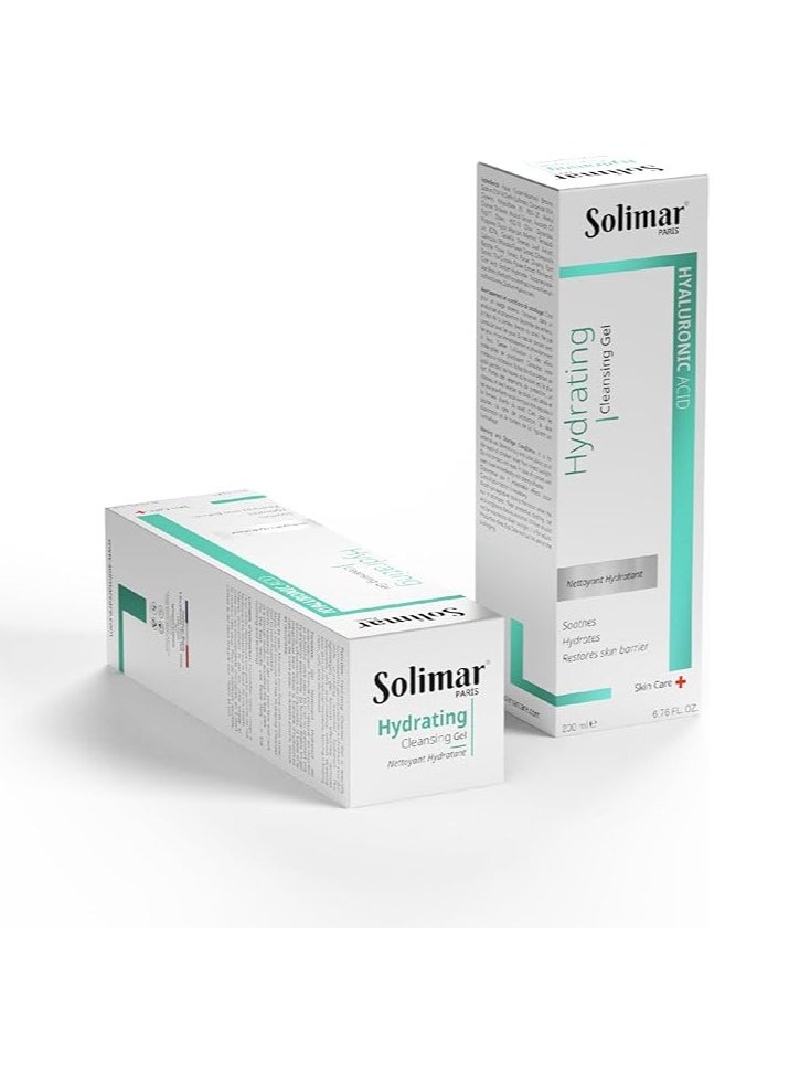 Solimar Paris Hydrating Cleansing Gel with Hyaluronic Acid & Vitamin E – 200ml