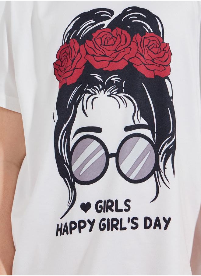 Happy Girl's Day Graphic T-Shirt & Pants Set
