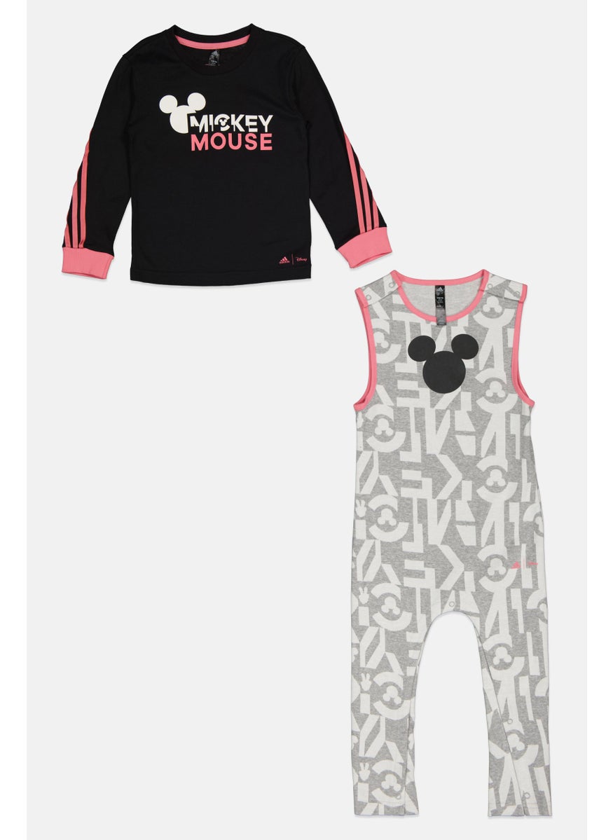 Toddlers Girl 2 Pieces Rompers And Sweatshirts Set, Multicolor