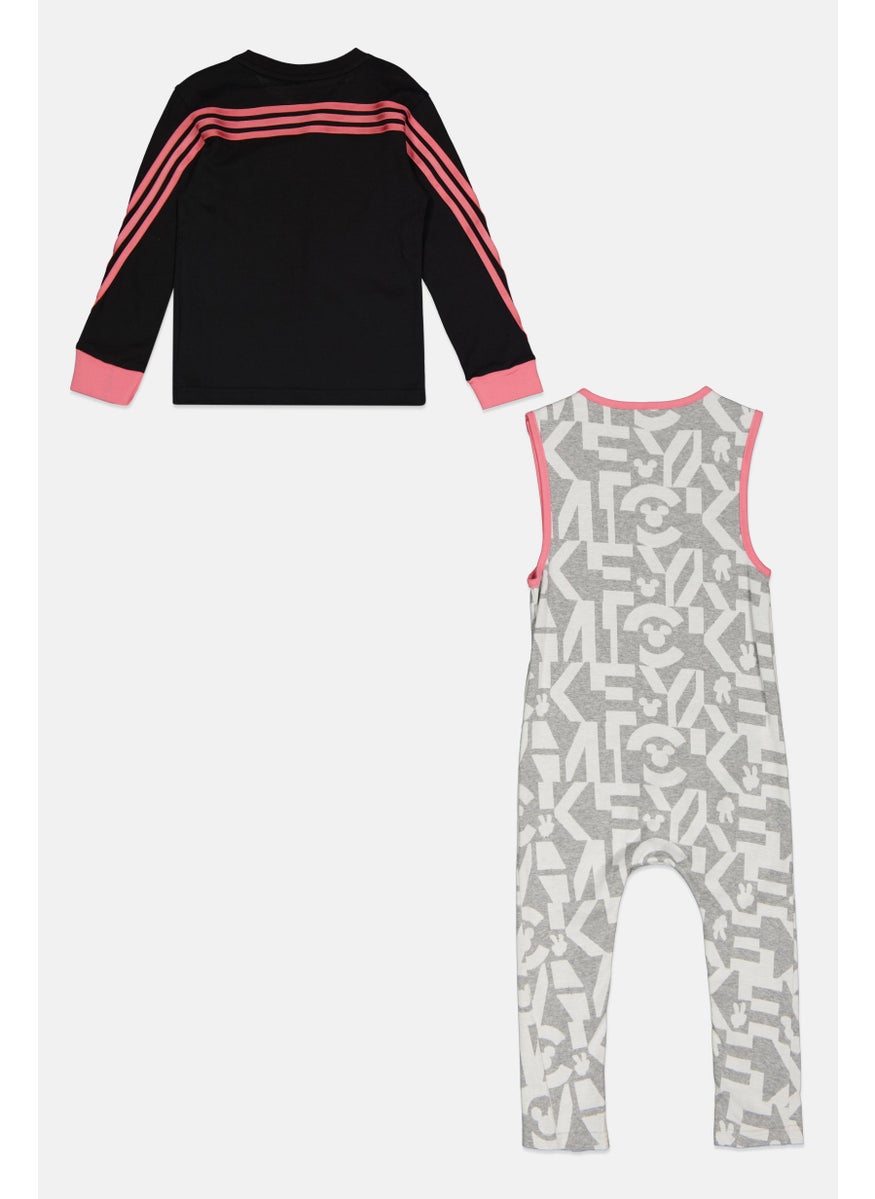 Toddlers Girl 2 Pieces Rompers And Sweatshirts Set, Multicolor