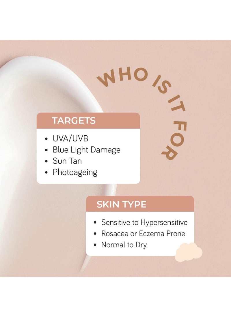 SensiSoothe Mineral Brightening Sunscreen Serum With Ceramides & Rice | SPF 50 PA++++ for All Skin Types | No White Cast, Non-Comedogenic, Dermatologist Tested - 50ML