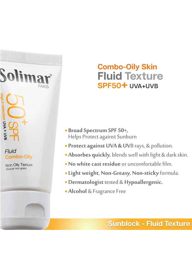 Solimar Paris Sun Block SPF 50+ Fluid – Lightweight & Non-Greasy, 50ml