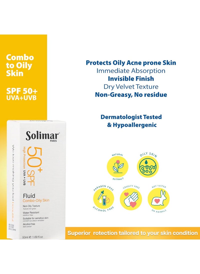 Solimar Paris Sun Block SPF 50+ Fluid – Lightweight & Non-Greasy, 50ml