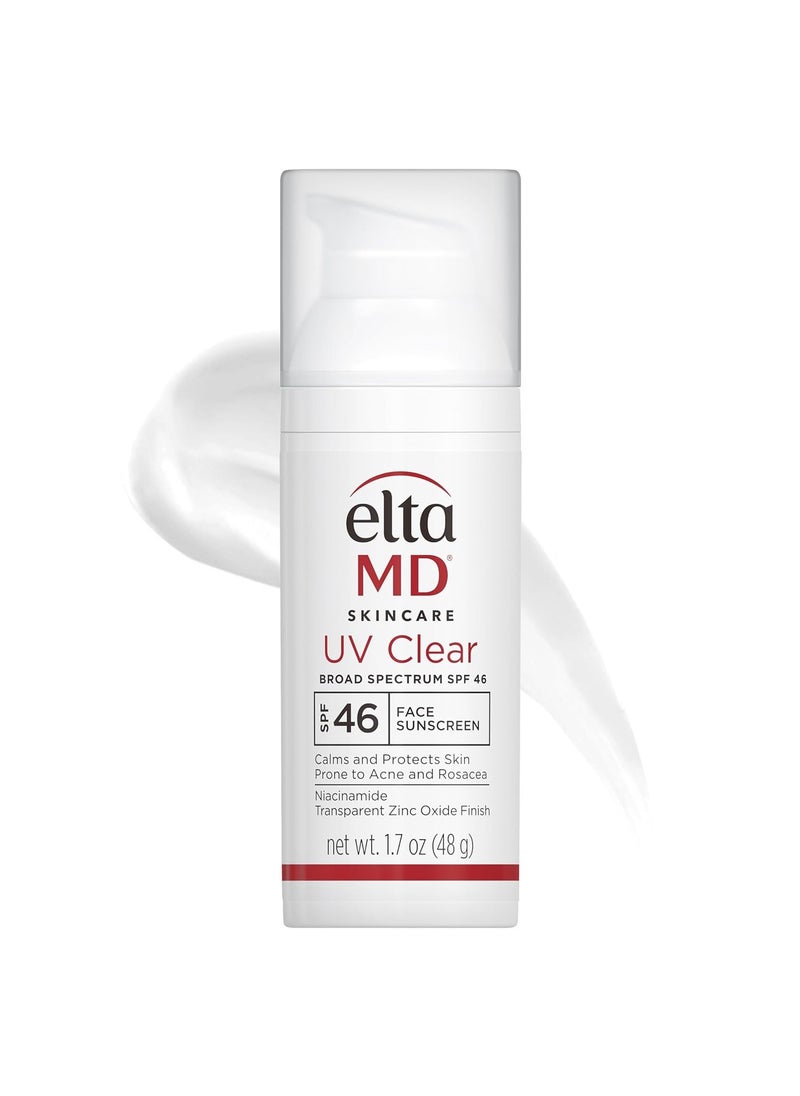 UV Clear Face Sunscreen SPF 46, Oil Free Sunscreen with Zinc Oxide, Dermatologist Recommended Sunscreen