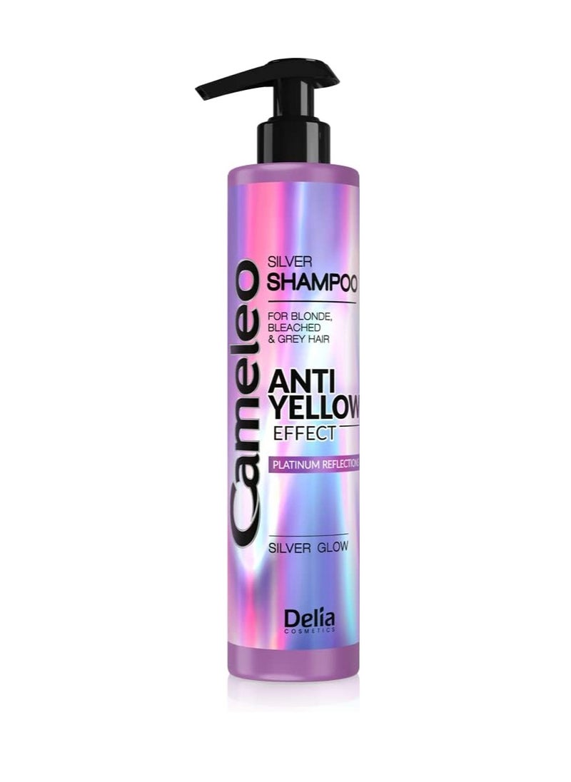 Silver Shampoo No Yellow Effect For Blonde Grey Bleached Hair Platinum Reflections Purple Shampoo Brightening Care 250ml