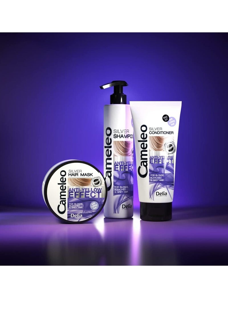 Silver Shampoo No Yellow Effect For Blonde Grey Bleached Hair Platinum Reflections Purple Shampoo Brightening Care 250ml