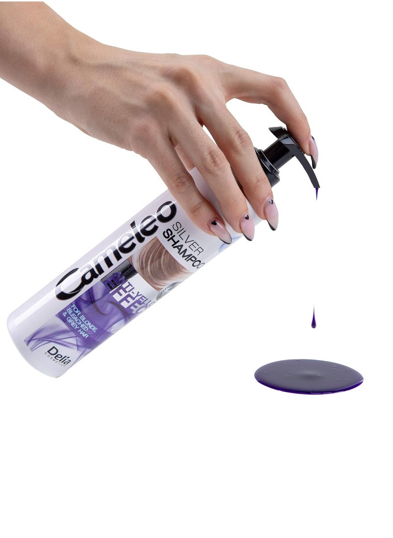Silver Shampoo No Yellow Effect For Blonde Grey Bleached Hair Platinum Reflections Purple Shampoo Brightening Care 250ml