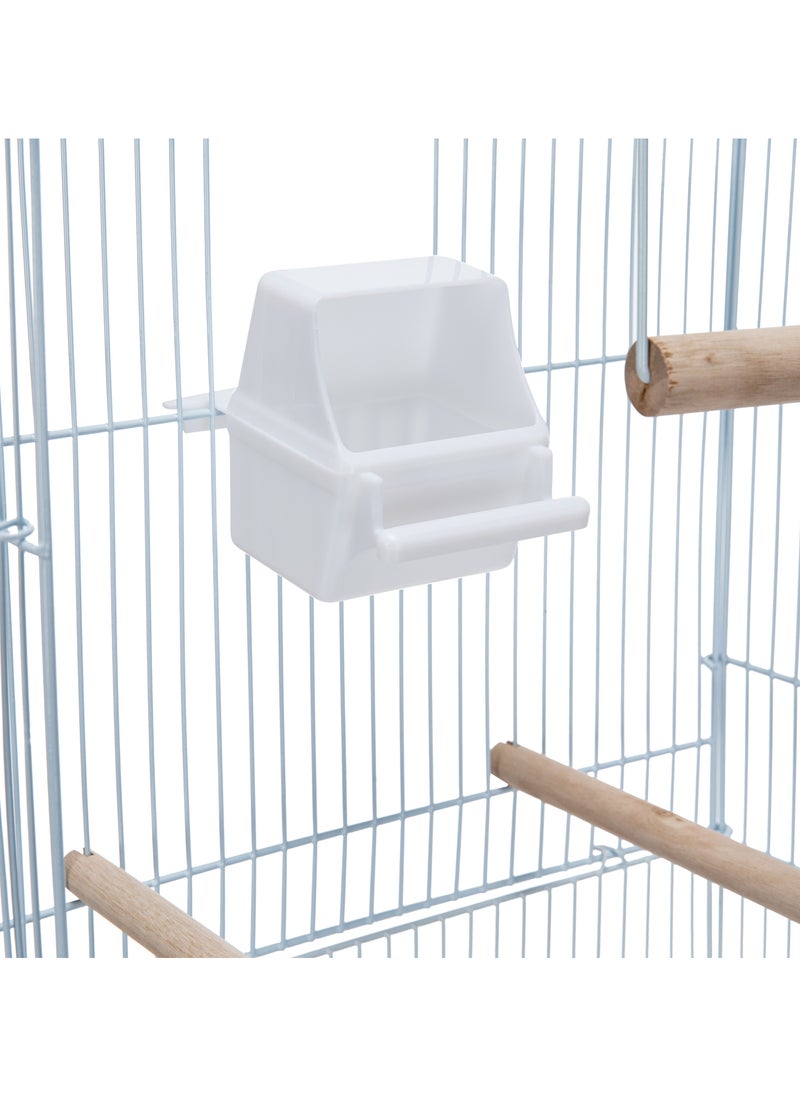 Egardenkart 39-Inch Roof-Top Large Flight Bird Cage for Small Quaker Parrots, Cockatiels, Sun Parakeets, Green Cheek Conures, Budgies, Finches, Lovebirds, and Canaries. Perfect for Pet Birds! (White)
