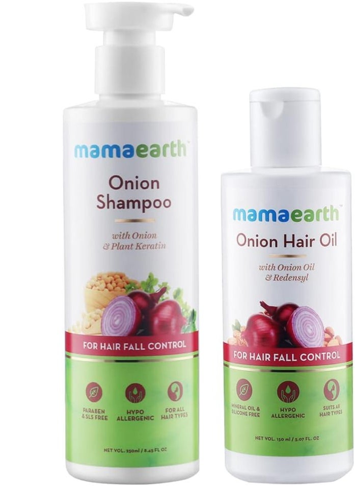 MAMAEARTH Onion Hair Oil 250 ml and Shampoo 400 ml