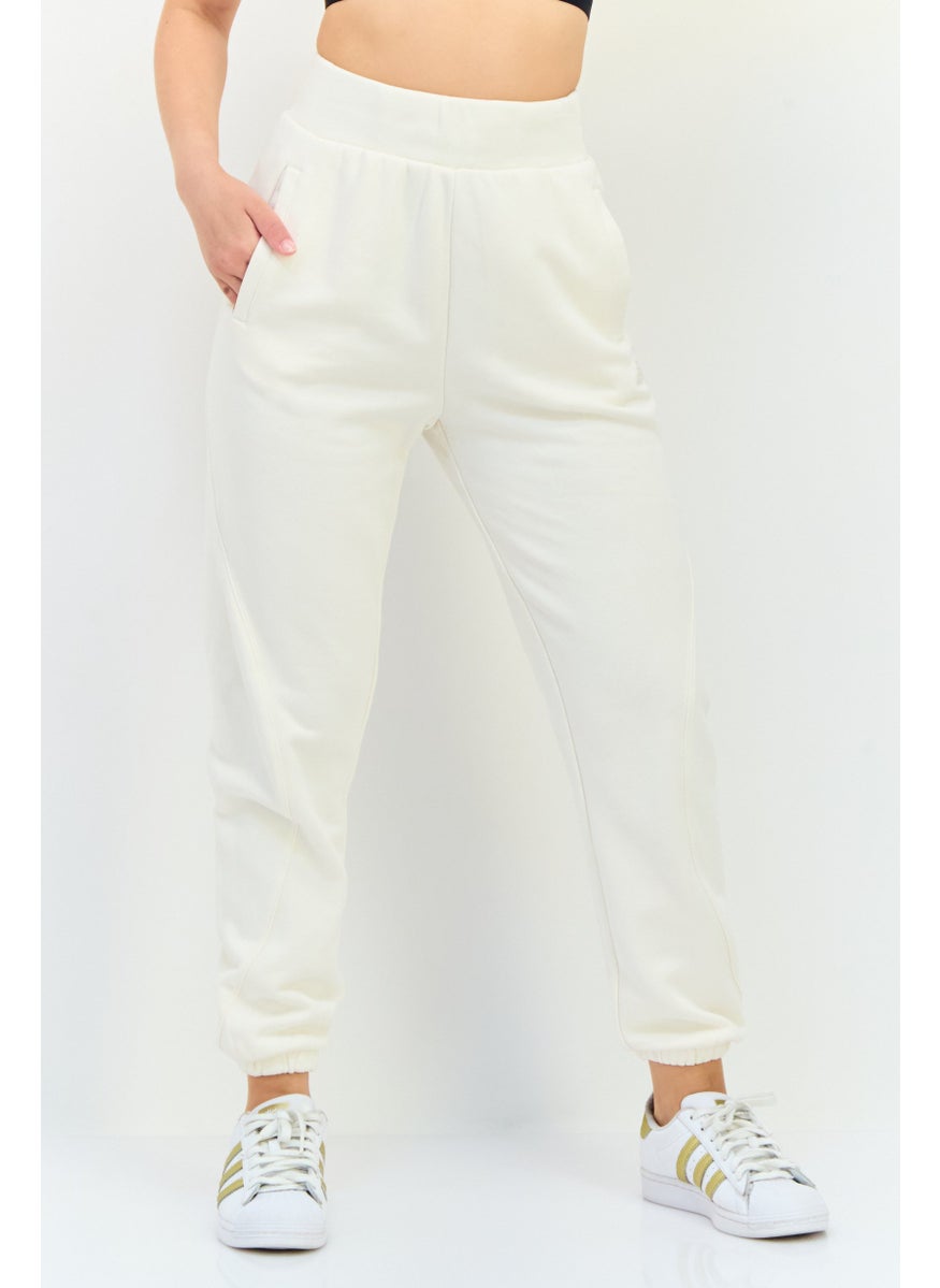 Women Sportswear Fit Outdoor Sweatpants, Off White