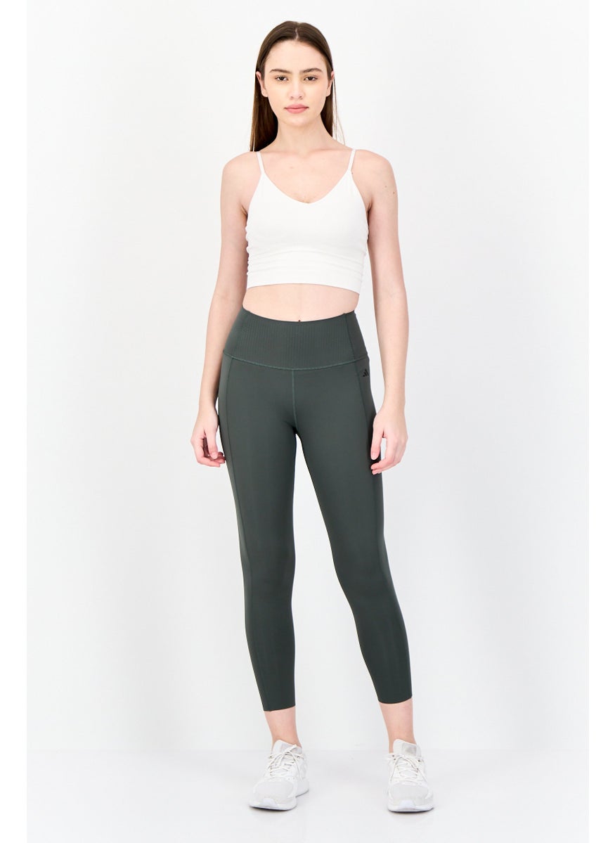 Women Tight Fit Training Optime Power 7/8 Leggings, Dark Olive