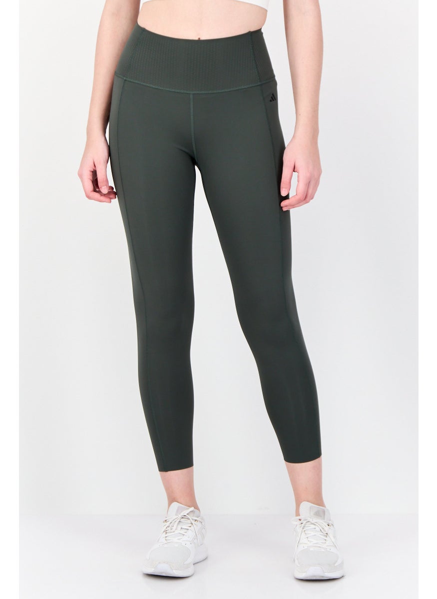 Women Tight Fit Training Optime Power 7/8 Leggings, Dark Olive