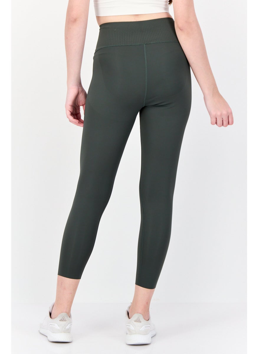 Women Tight Fit Training Optime Power 7/8 Leggings, Dark Olive