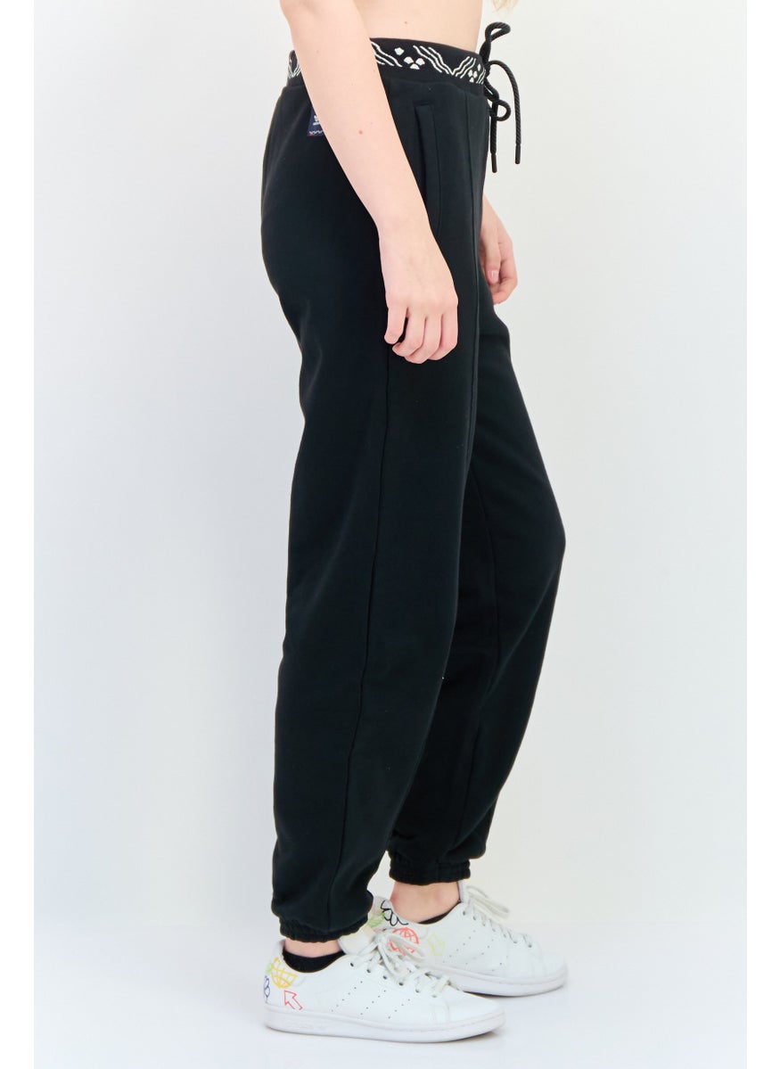 Women Sportswear Fit Brand Logo Training Sweatpants, Black