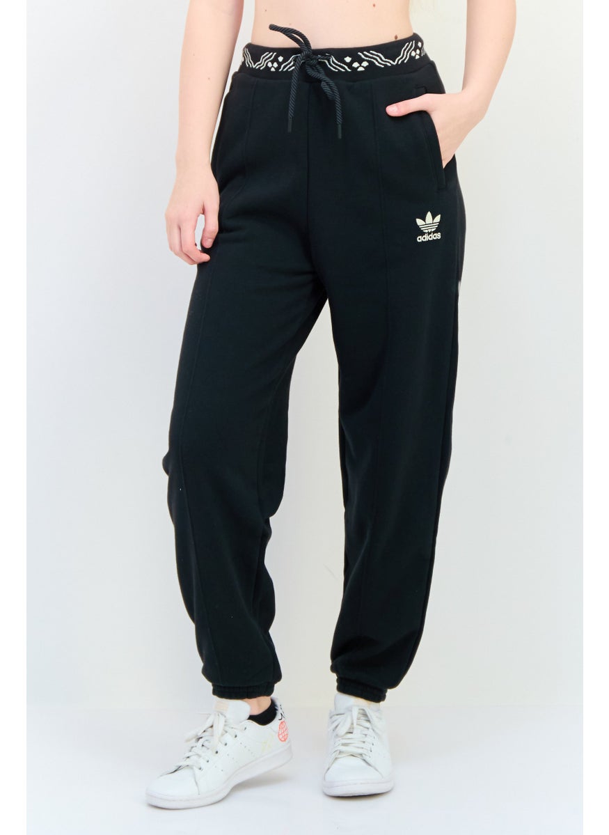 Women Sportswear Fit Brand Logo Training Sweatpants, Black