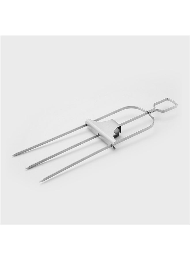 Skewers for Kabobs Set of 2, 3-Prongs Metal Kabob Skewer Stainless Steel Flat Sticks with Slider for Grilling Meat, Veggies, Sausages