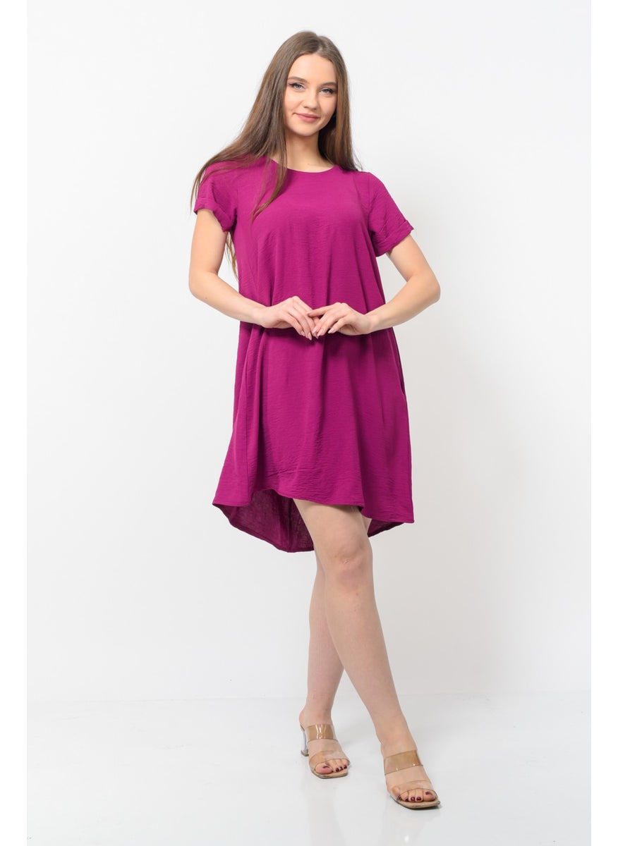 Women Aerobin Fabric Summer Dress Plum Color
