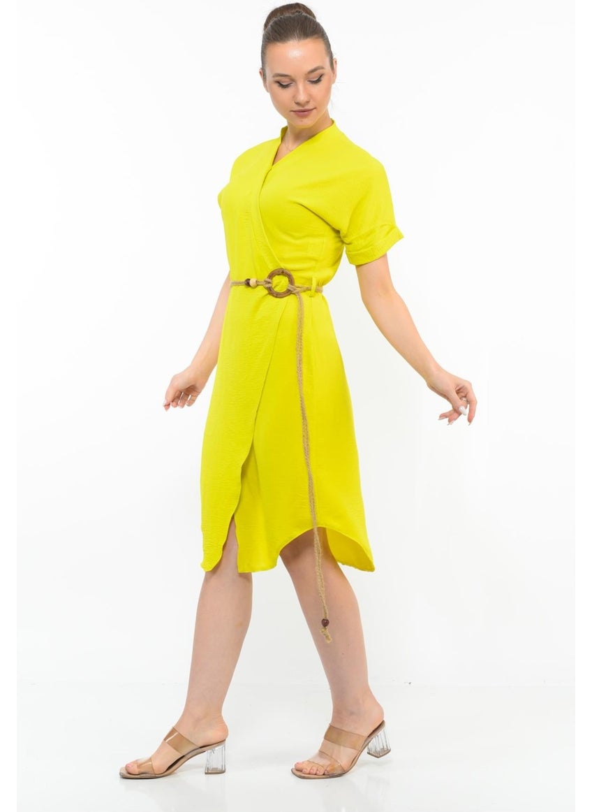 Women's Belt Detailed Aerobin Dress Pistachio