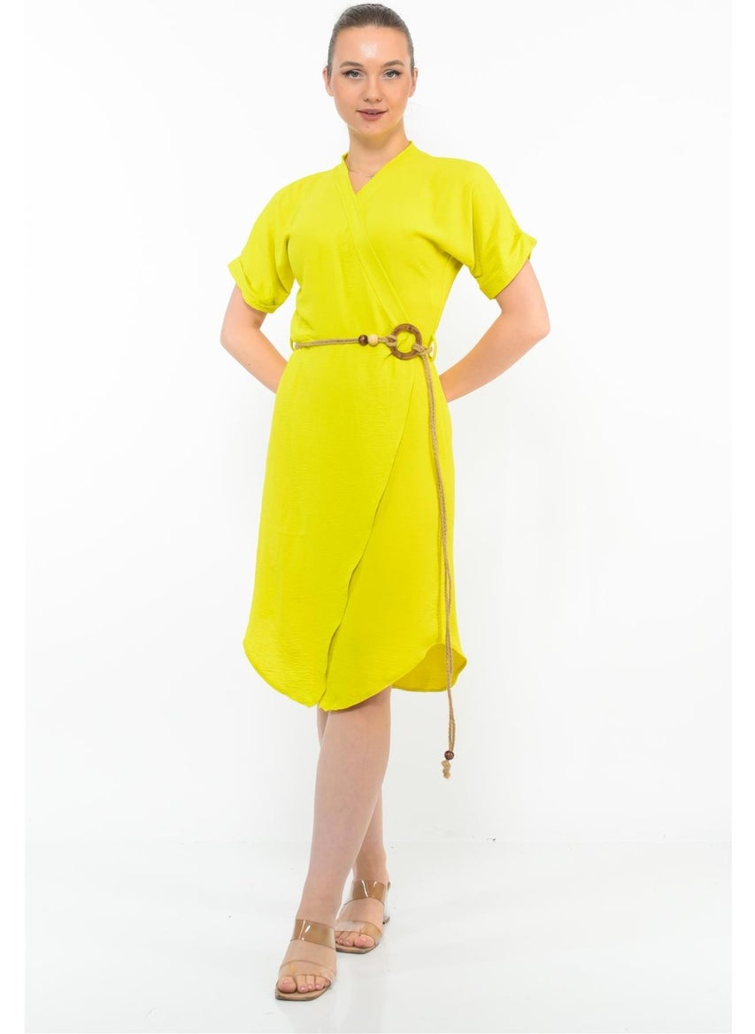 Women's Belt Detailed Aerobin Dress Pistachio