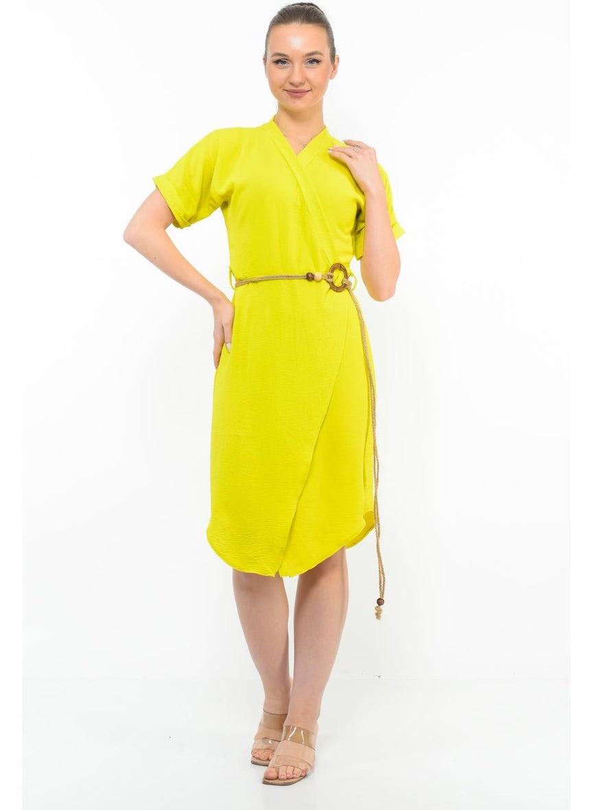 Women's Belt Detailed Aerobin Dress Pistachio