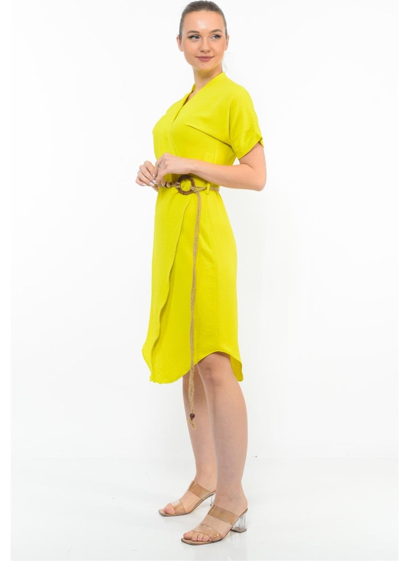 Women's Belt Detailed Aerobin Dress Pistachio