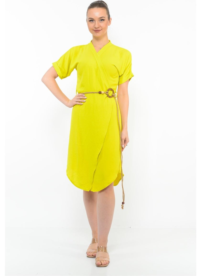 Women's Belt Detailed Aerobin Dress Pistachio