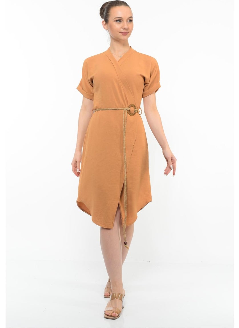 Women's Belt Detailed Aerobin Dress Tan