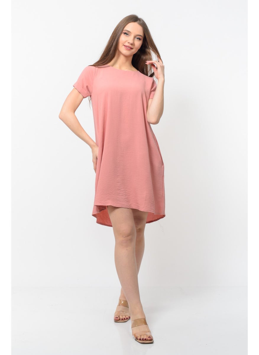 Women Aerobin Fabric Summer Dress Powder Color